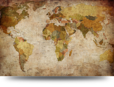 Canvas schilderij Wereldkaart