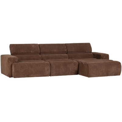 Novi chaise longue bank rechts donkerbruin melange