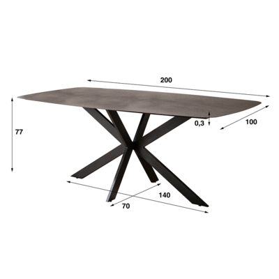 Eettafel Stoer Staal Zwart
