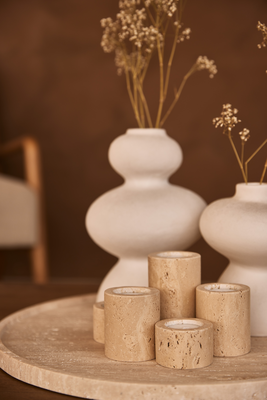 Waxinelichthouder Travertine