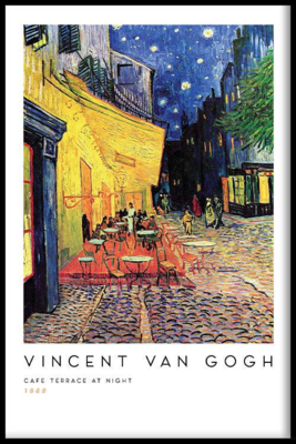 Walljar poster ingelijst - Vincent van Gogh - Caféterras Bij Nacht