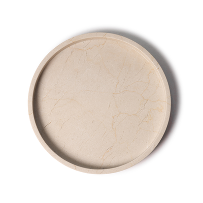 Dienblad rond met rand Beige 