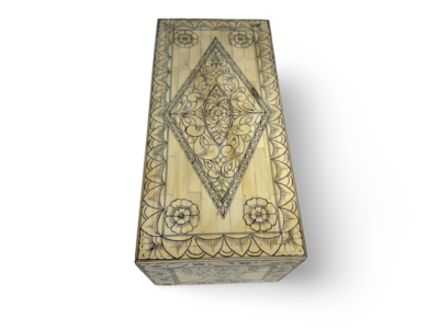 Kist bone inlay wit/zwart