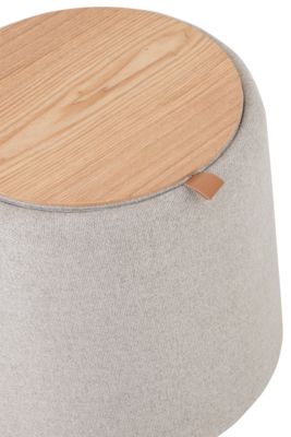 Poef/bijzettafel Rond Beige
