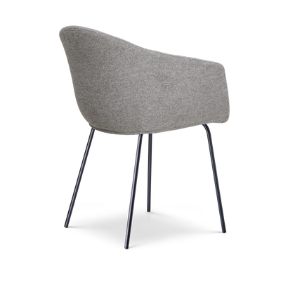 Eetkamerstoel Nora-Otis gestoffeerd - zwart onderstel - met armleuningen