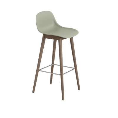 Muuto barkruk met rugleuning Fiber Bar Stool Wood Base