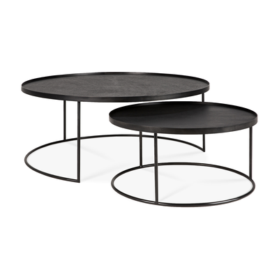 Ethnicraft - Round tray salontafel - set van 2