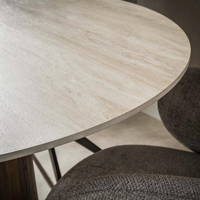Eettafel Rond Limestone