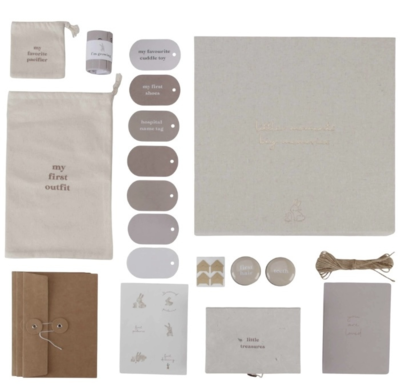 Baby Memory box beige linnen