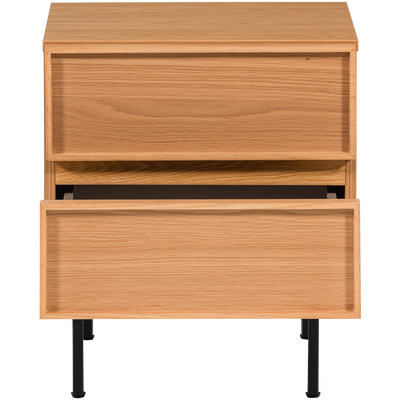 Tours ladekast/nachtkastje 2 lades melamine/mdf naturel