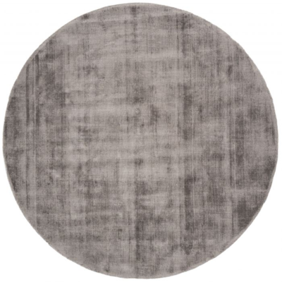Vloerkleed Viscose - Dark Grey Rond
