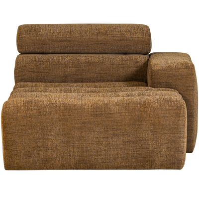 Novi chaise longue element arm rechts boucle karamelbruin