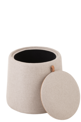 Poef/bijzettafel Rond Beige