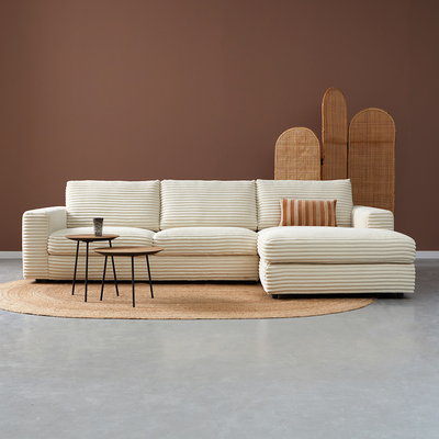 Hoekbank Avero Crème Chaise Longue