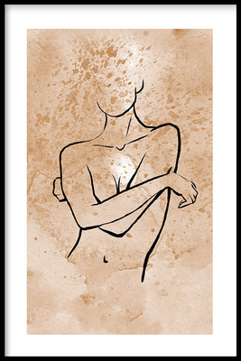 Walljar poster ingelijst - Feminine Line Art