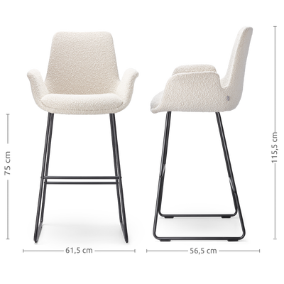 Barkruk Nino-Eef zwart onderstel