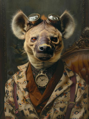 Canvas schilderij van een Hyena