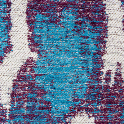 Abstract design vloerkleed Ikat met vlekken en vage vormen