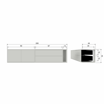 Settle down tv meubel 200 cm grenen middenbruin [fsc]