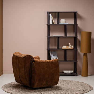 Baggy draaifauteuil geweven stof warmgrijs melange