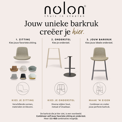 barkruk nino-mae beige onderstel
