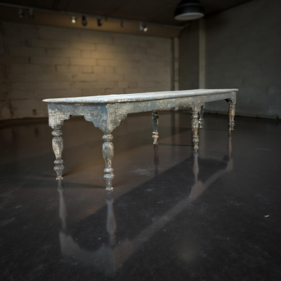 Salontafel blauw met 6 poten uniek