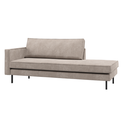 Rodeo daybed rechts ribstof bruin