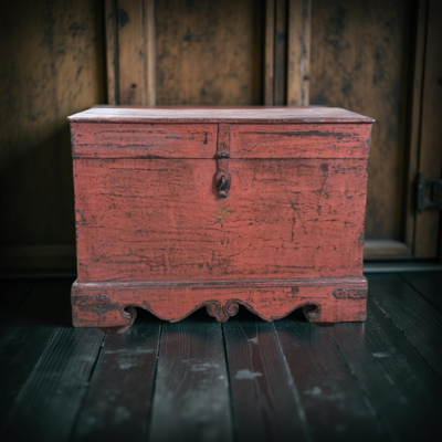 Kistje rood uniek India 