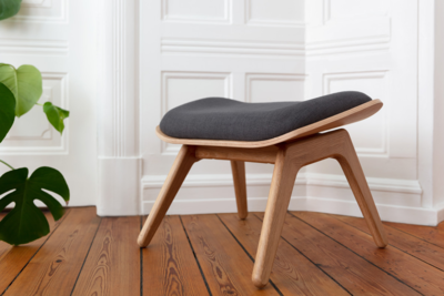 Ottoman houten voetenbank The Reader - naturel eiken