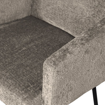Mount eetkamerstoel met armleuning 3d chenille middenbruin