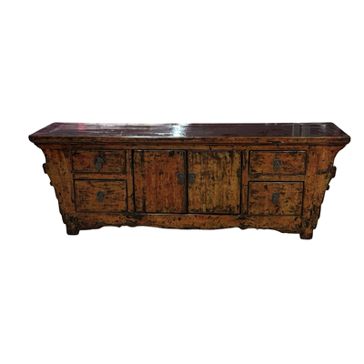 T.V dressoir rood/oranje lak 2deur 4la uniek 