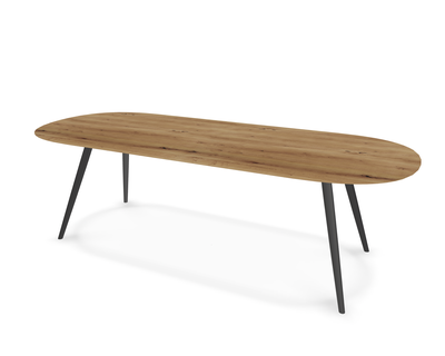 They &amp; Me eettafel Joy – plat ovaal – eiken rustiek olie - onderstel RAL9017 verkeerszwart
