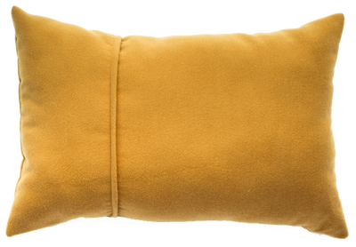 Kussen wol okergeel naad