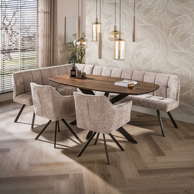 Eetkamertafel Deens Ovaal Kopenhagen Bruin