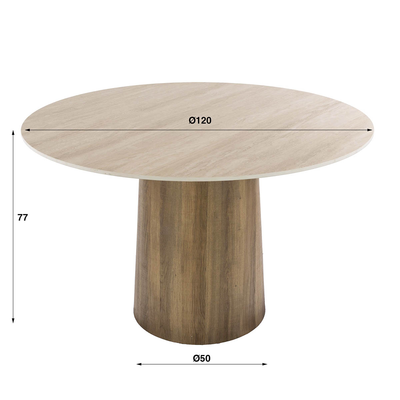 Eettafel Rond Limestone