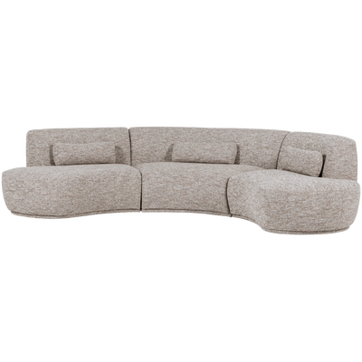 Batavier half ronde bank 6-zits velvet bruin melange
