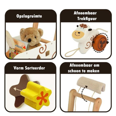 I’M Toy duwwagen dier met trekfiguur