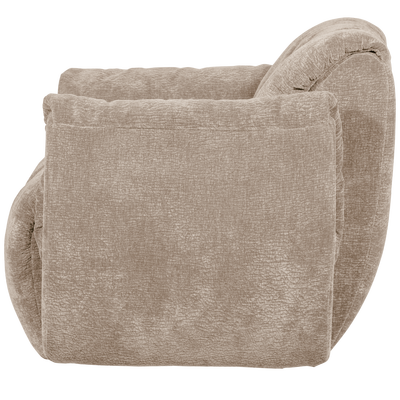 Baggy draaifauteuil geweven stof warmgrijs melange
