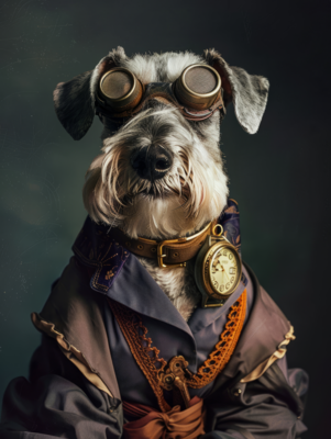 Canvas schilderij van een Standaard Schnauzer hond 40x60 cm