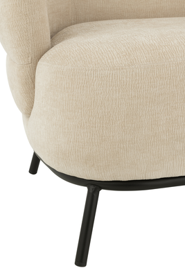 Loungestoel Mars populierenhout/schuim Beige 