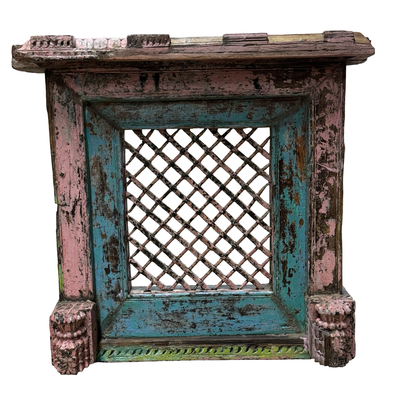 Jali raam roze/blauw uniek India