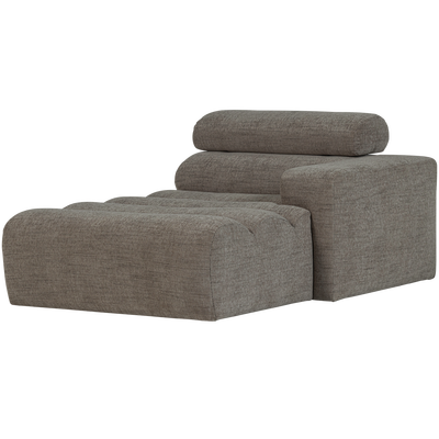 Novi chaise longue element arm rechts boucle karamelbruin