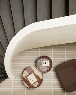 Second Nature glazen dienblad rond  - auburn
