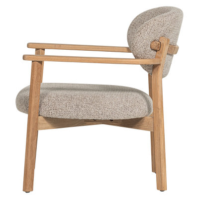 Udar fauteuil naturel met houten frame naturel