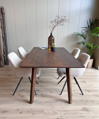 Old inn wonen eettafel mangohout walnoot