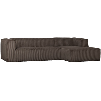 Bean hoekbank rechts chenille velvet taupe