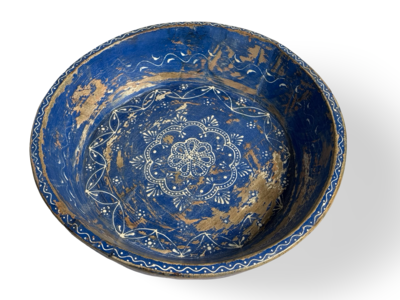 Schaal hout blauw uniek