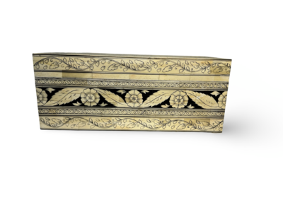 Kist bone inlay wit/zwart