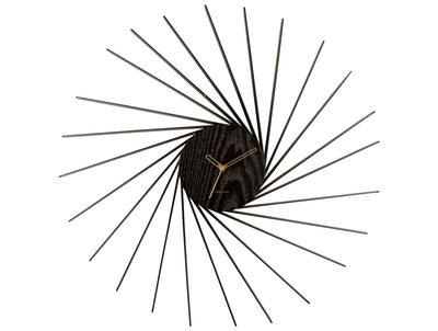 Loods 5 - Wall clock Helix XL wood veneer black