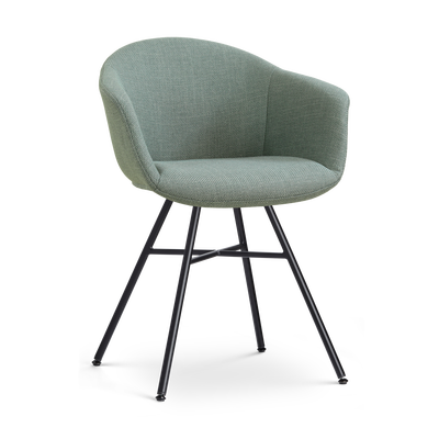 Eetkamerstoel Noa-Otis zwart onderstel met armleuningen